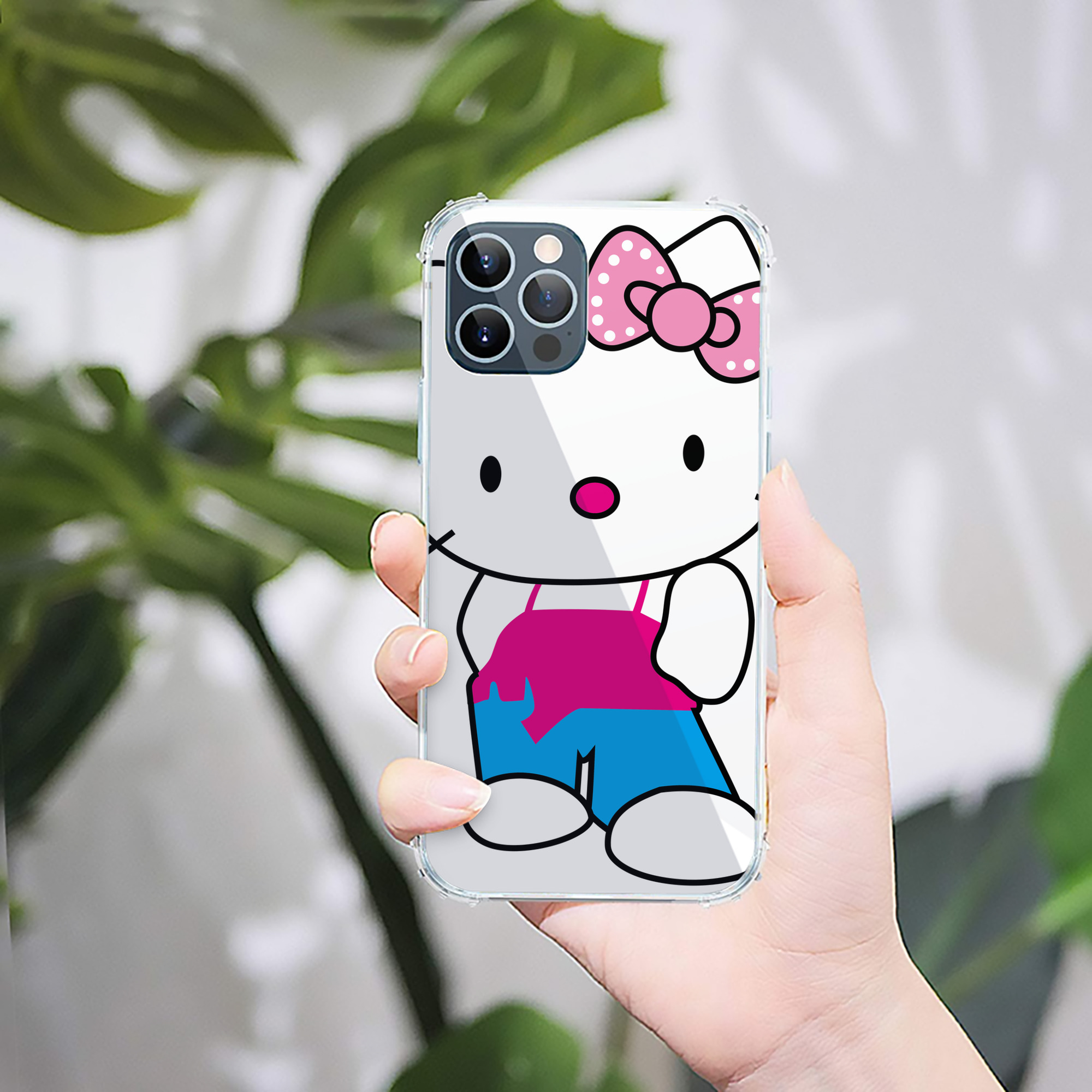 （画像用） Hello Kitty ハローキティ 【iPhone 12シリーズ対応】透明スマホケース（クリアソフトケース）